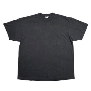 GreatLand Vintage Black T-Shirt Made in USA Cotton Men Large 90s Boxy Tee Skater